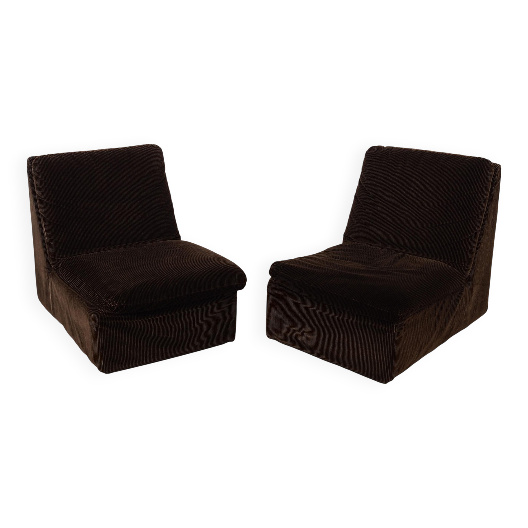 Brown modular sofa, Italian design, 1970s, manufactured by Busnelli