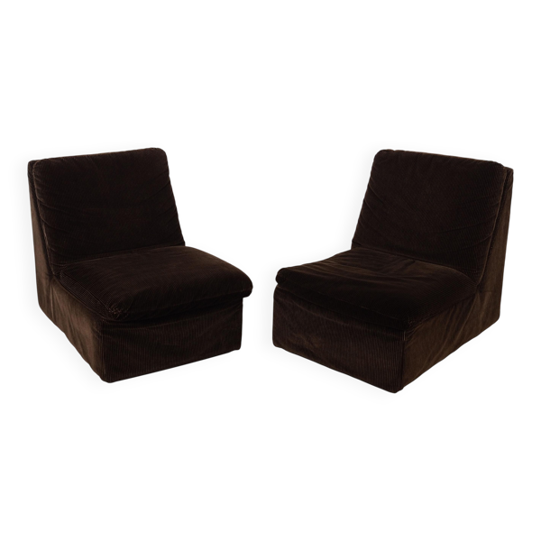 Canapé modulaire marron, design italien, années 1970, fabriqué par Busnelli. — Beyit