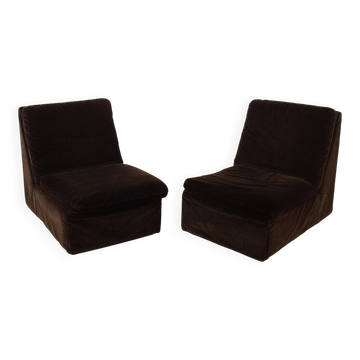 Brown modular sofa, Italian design, 1970s, manufactured by Busnelli