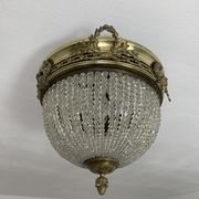 19th brass basket ceiling and beaded glass beads
