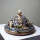 Antique hanging planter from the early 19th-20th century in Art Nouveau majolica.