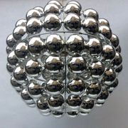 Kinetic suspension lamp with half swivel spheres from the 70s