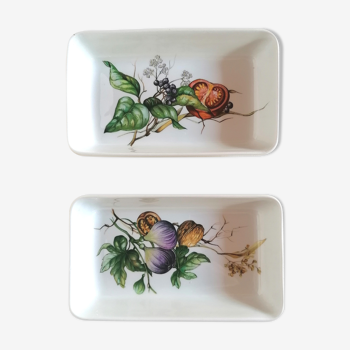 Two raviers Villeroy and Boch botanical décor