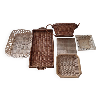 Various set of rattan wickerwork