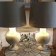 Jean Roger in Paris. Pair of ceramic baluster lamps decorated with arches and ivory imitation