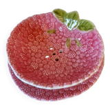 Egouttoir et grand plat barbotine motif framboise