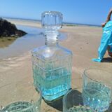 Vintage whiskey decanter and glasses