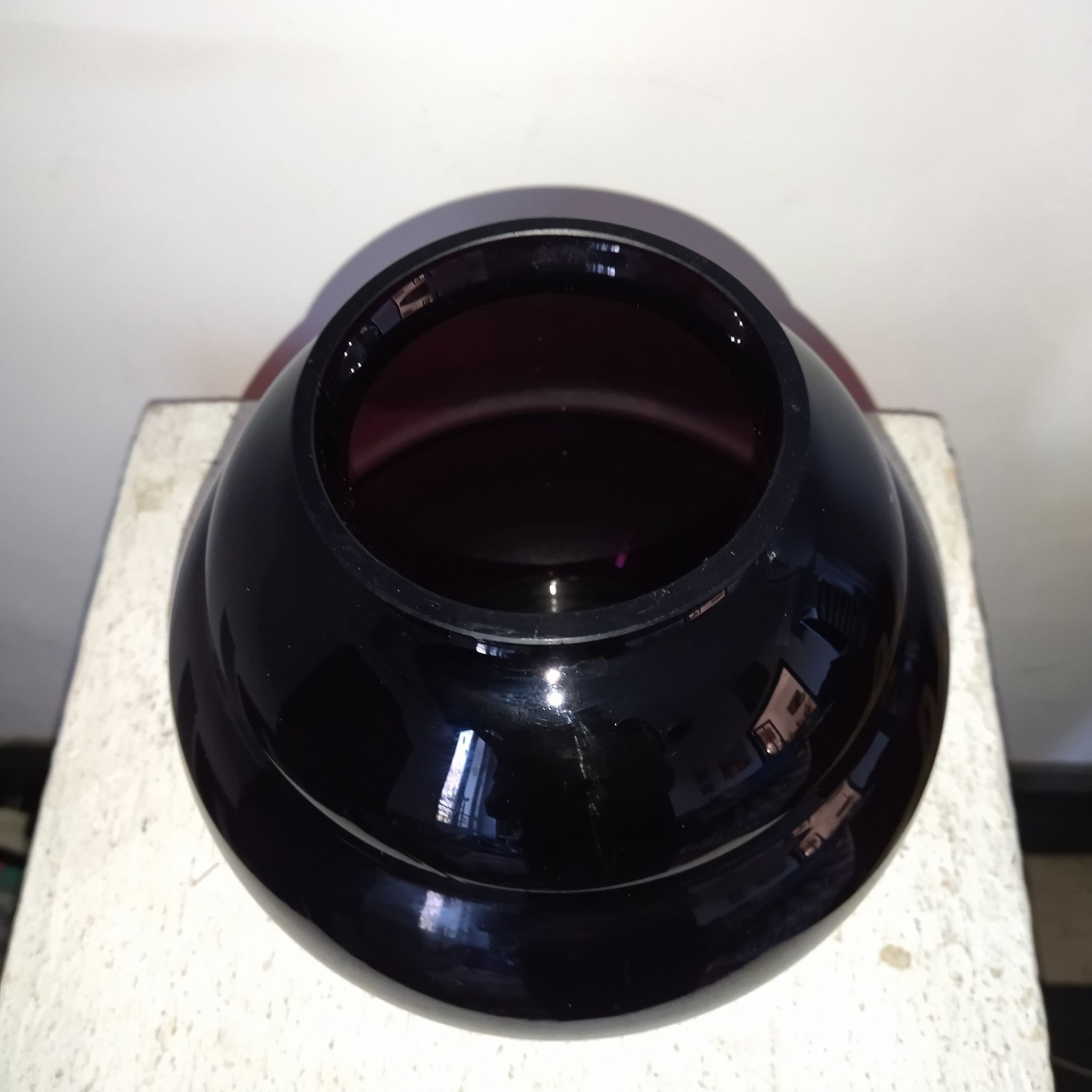 Amethyst blown glass vase art deco