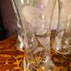 lot de 3tulipes verre gravé ciselé baccarat, art nouveau pour lampe ou lus