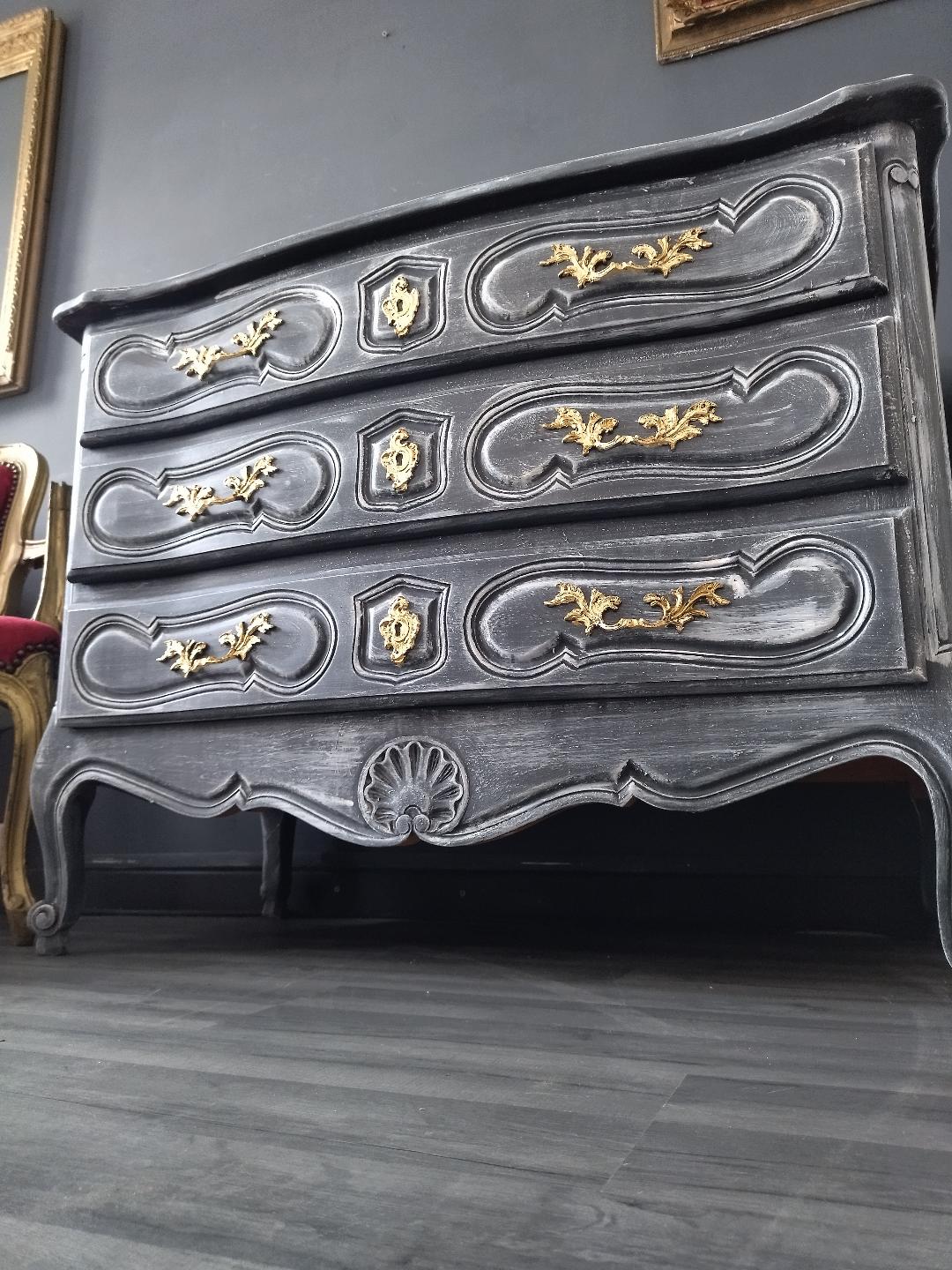 Louis XV style patinated chest of drawers