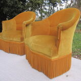 Pair of armchairs velvet Toad
