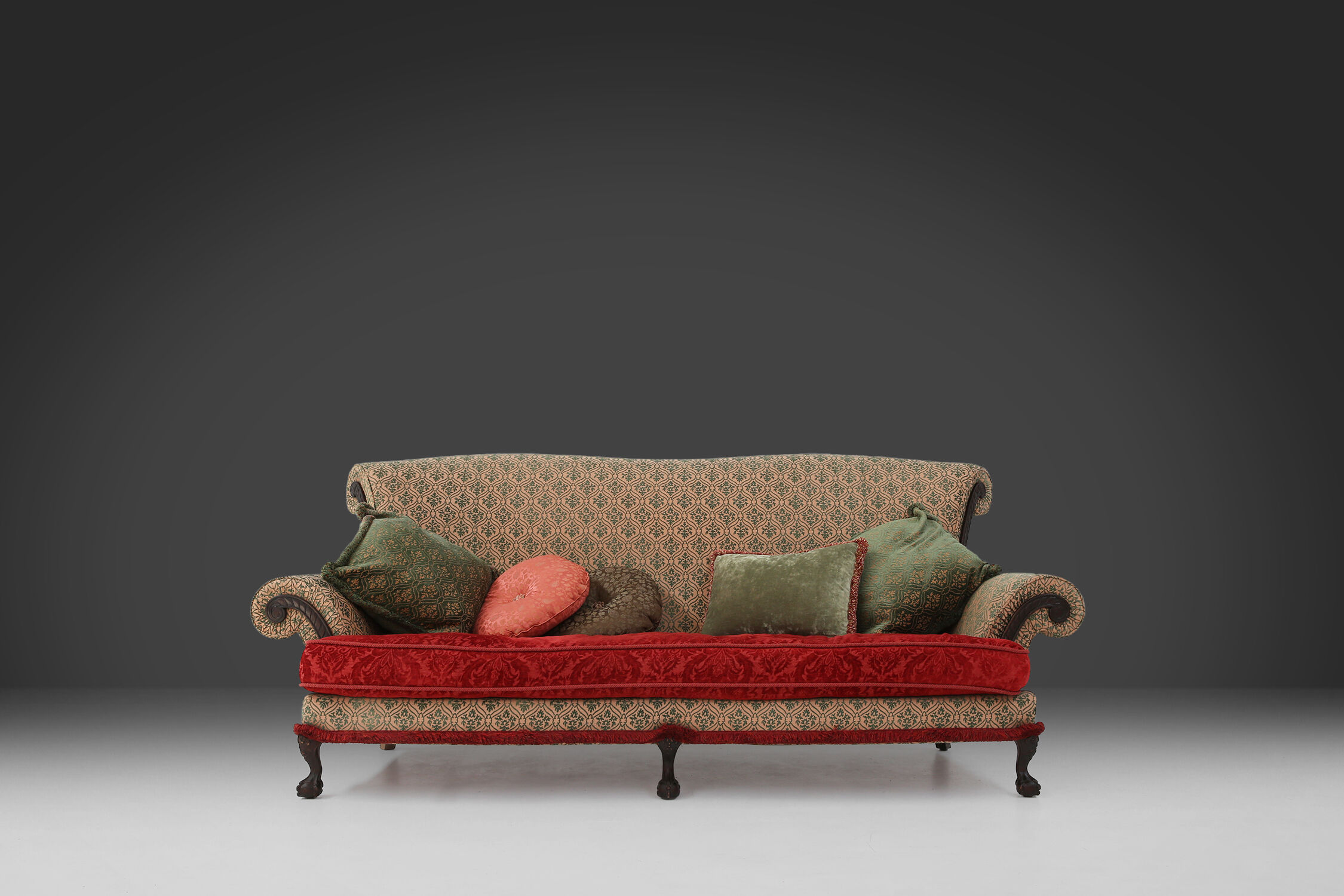 Extra large Victorian sofa and ottoman 1890