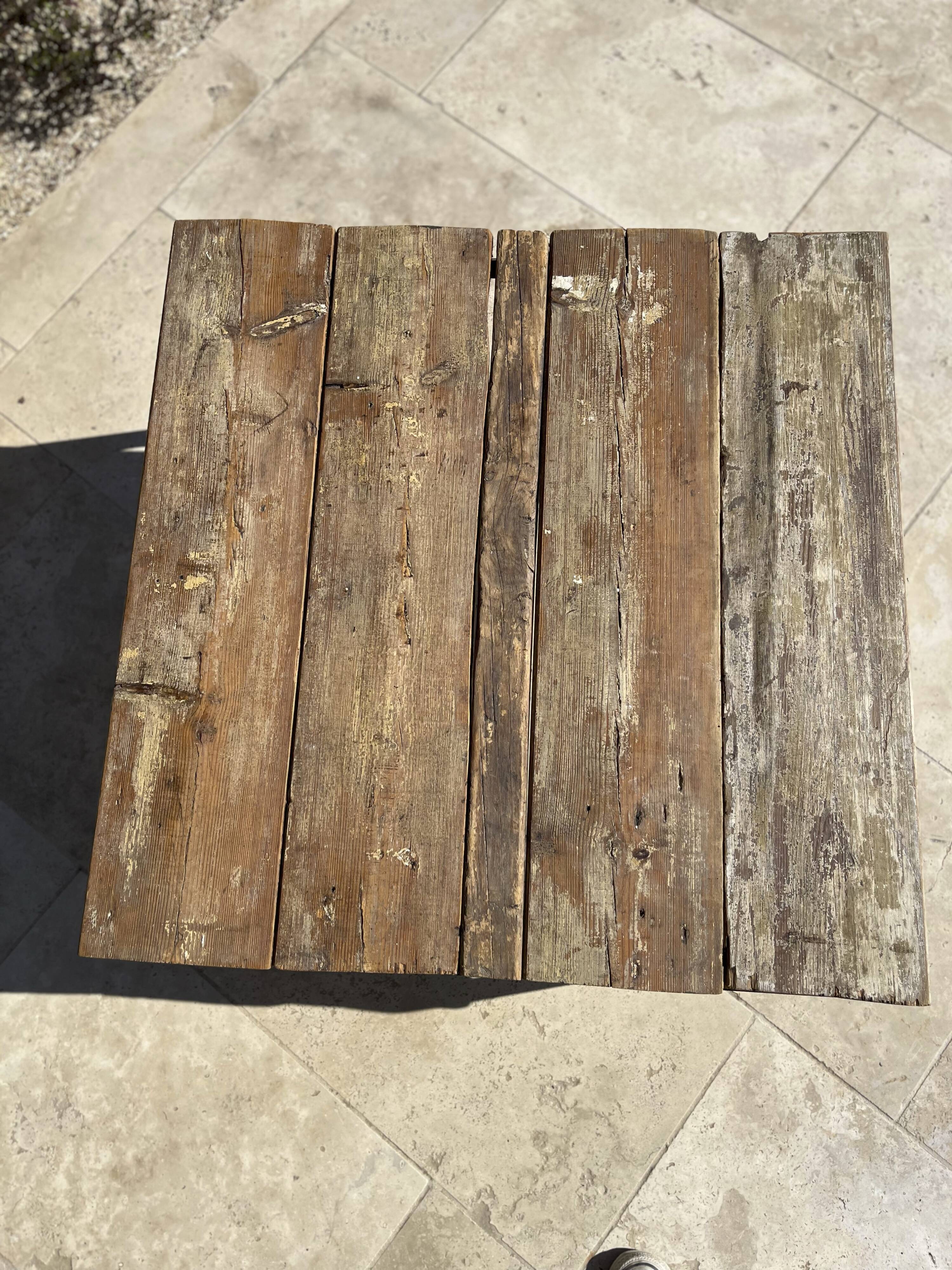 Wood and metal coffee table