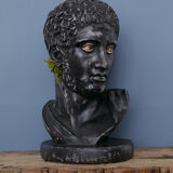 Greek head in waxed black plaster