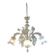 Glass Clear and Gold Chandelier With Flowers and Leaves