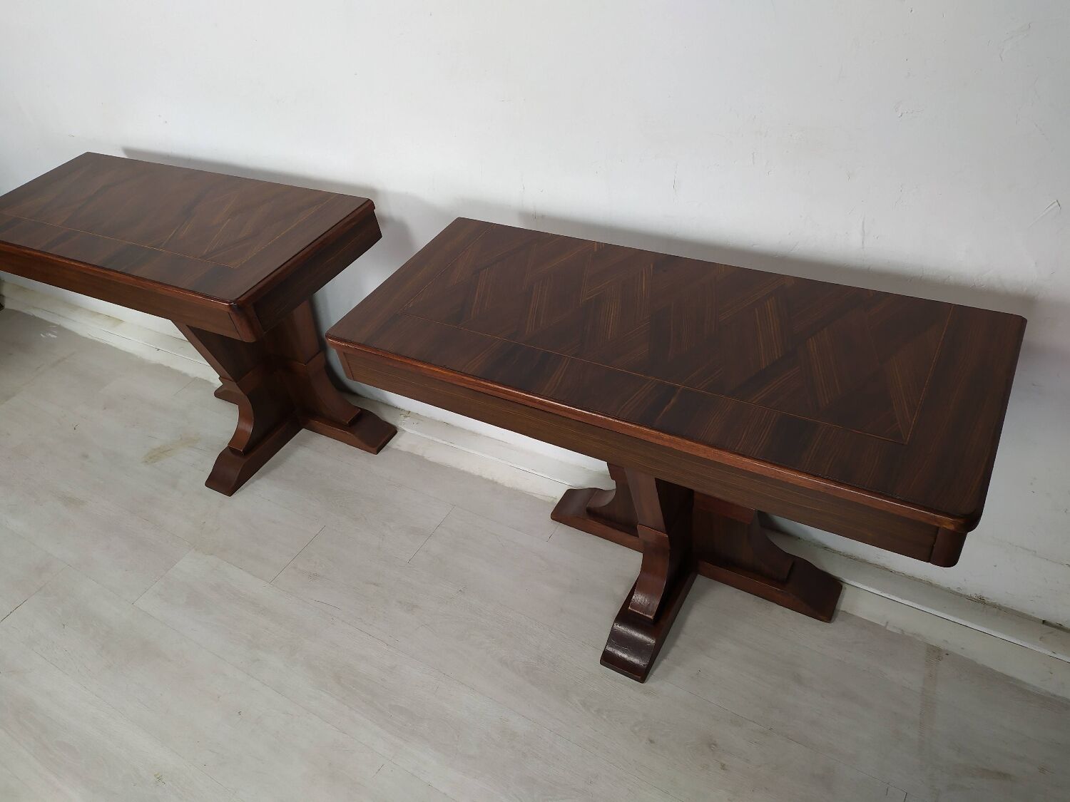 Pair of art deco consoles