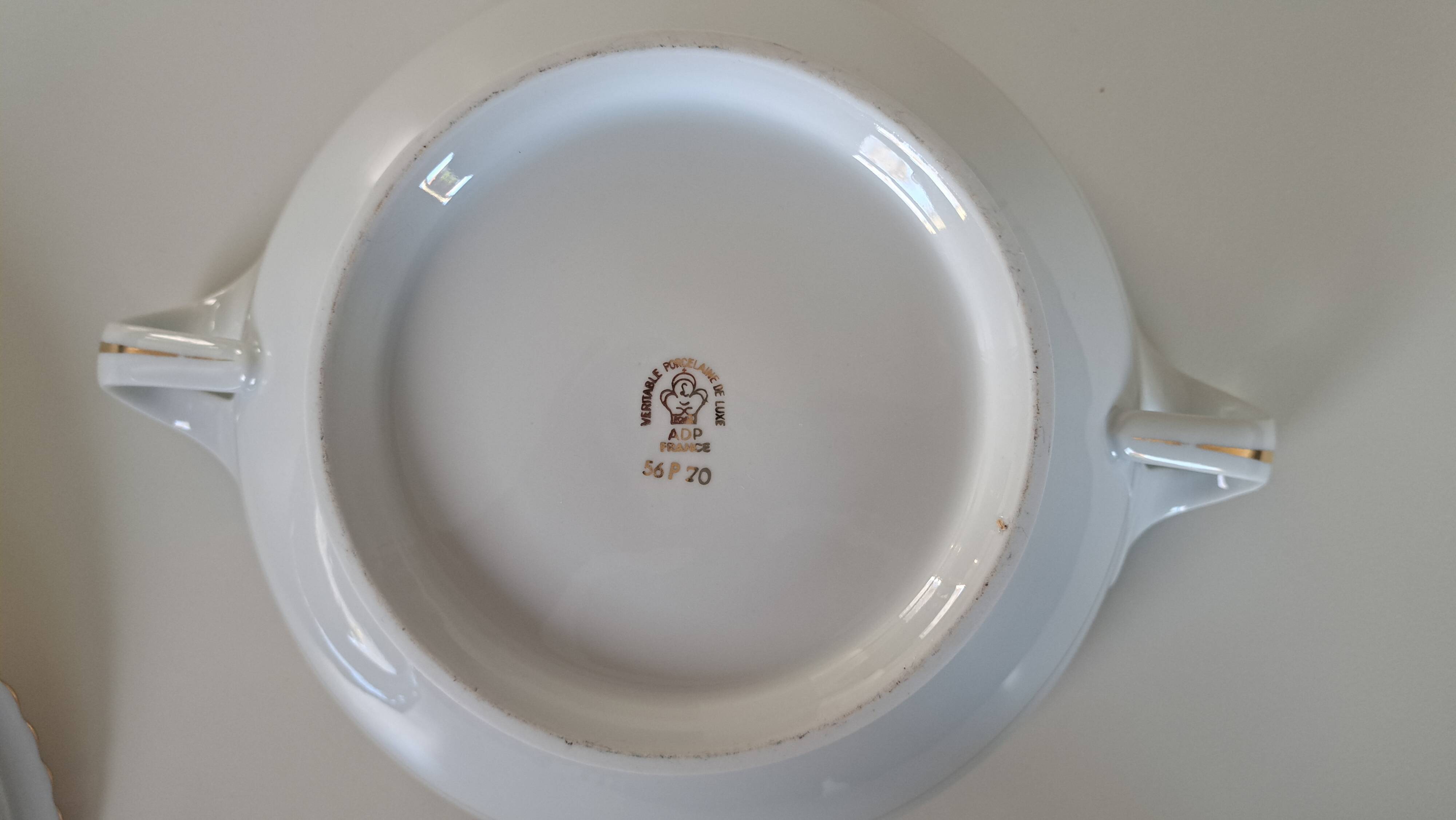 ADP ROYAL soup tureen gilded with gold Limoges porcelain