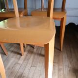 Set of 4 bistro chairs in painted wood