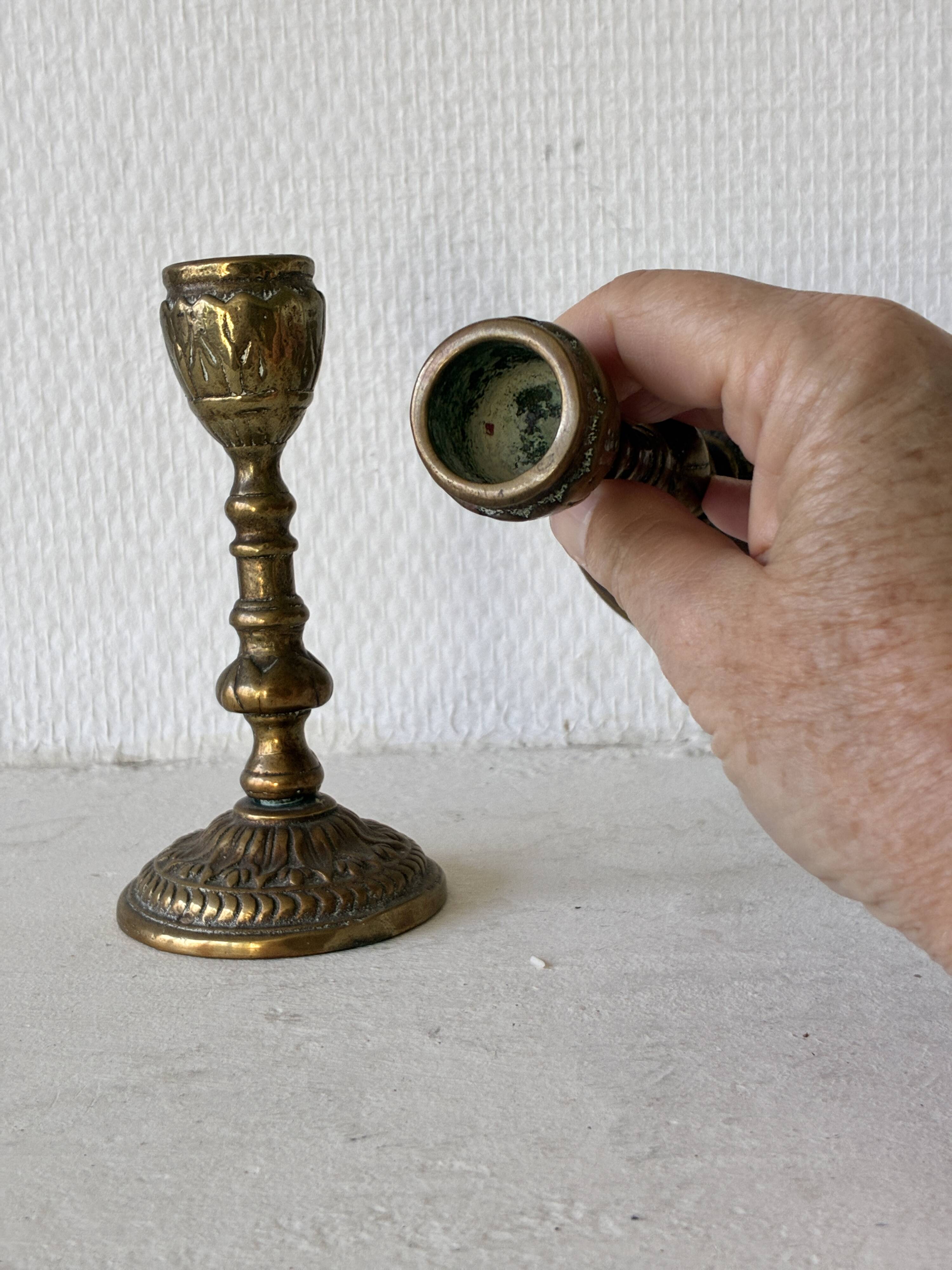 Pair of bronze candlesticks