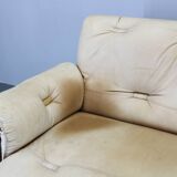 1960s Oak Scandinavian 3-Seater Sofa in Fine Leather Upholstery