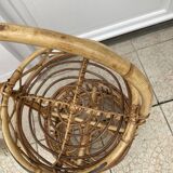 Vintage rattan bar server