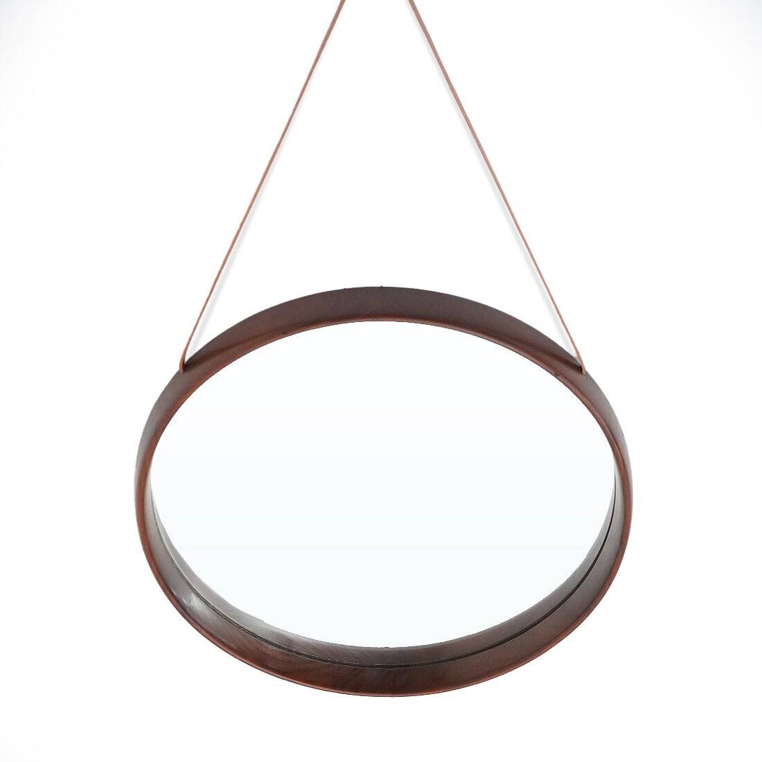 Teak wall mirror by Uno and Östen Kristiansson for Luxus, 1960s