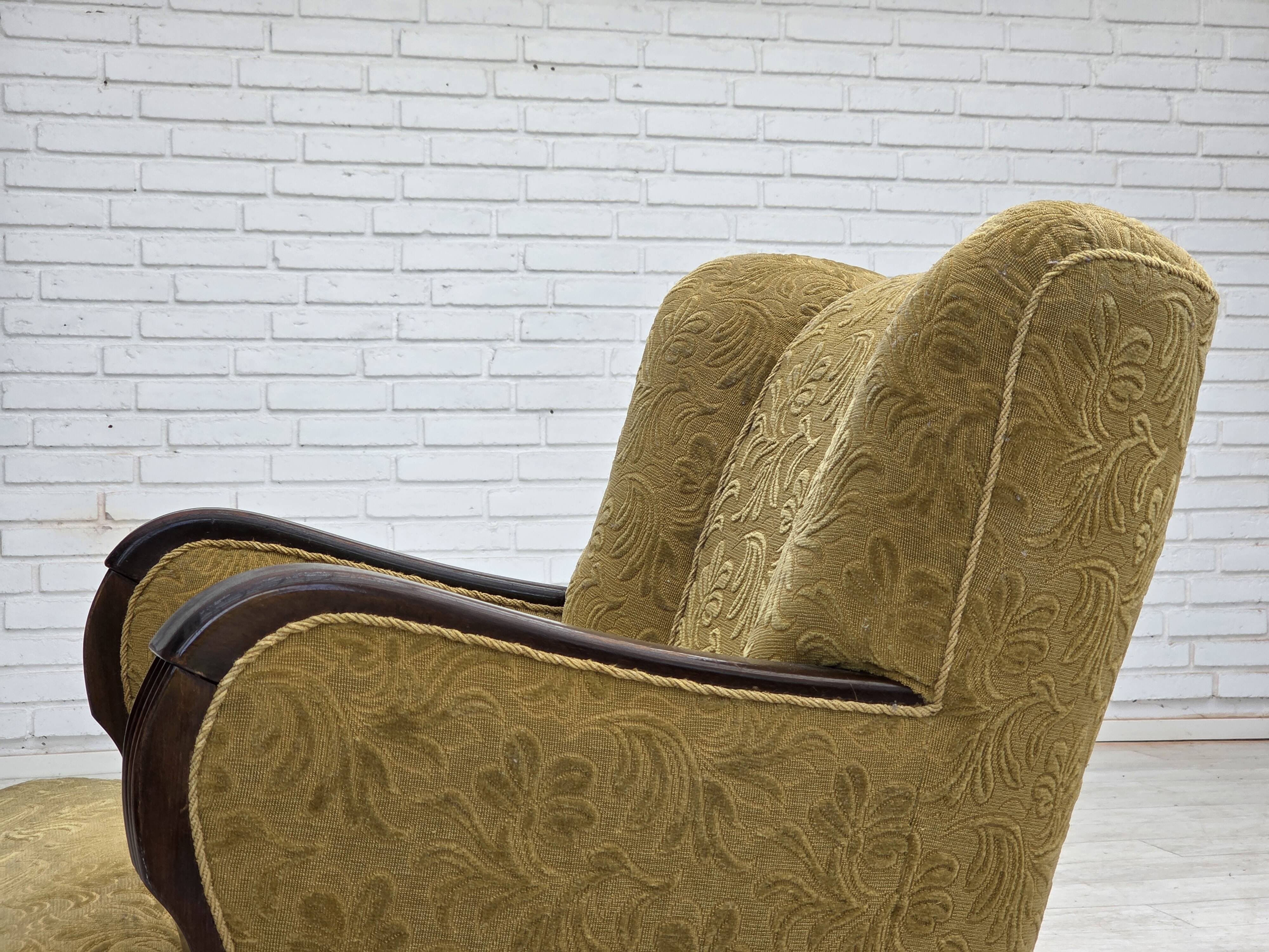 1960s, Danish design, armchair, original condition, furniture fabric.