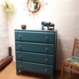 Vintage 30s dresser peacock blue