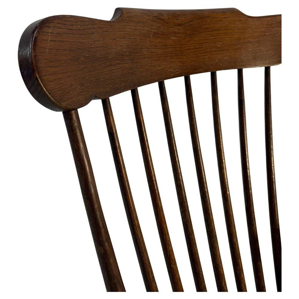Vintage rocking chair in oak by Den Ouden, The Netherlands, 1975.