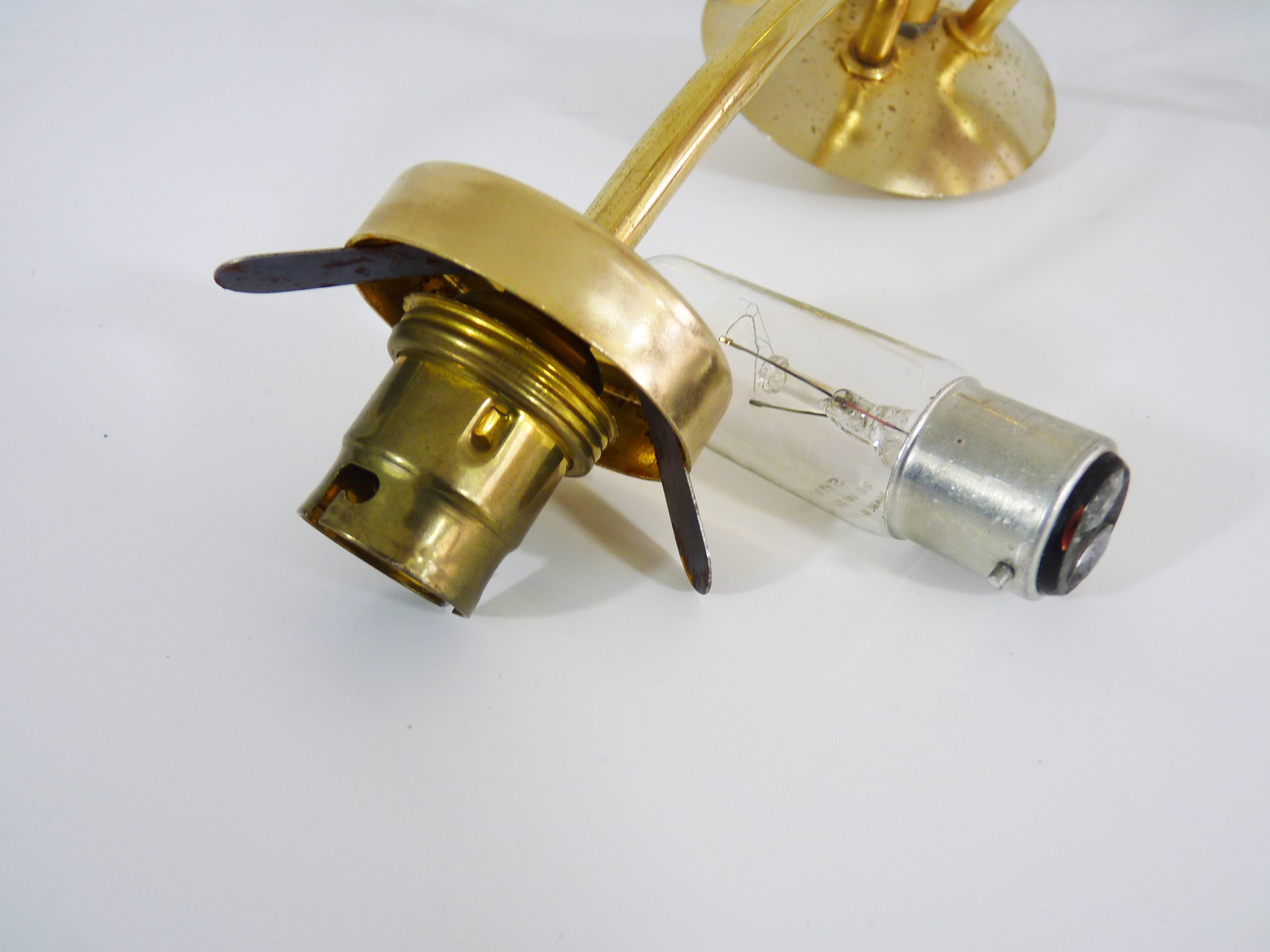 Branched chandelier, brass and glass tubes year 60