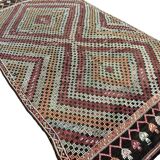 Geometric Handwoven Bohemian Kilim Rug