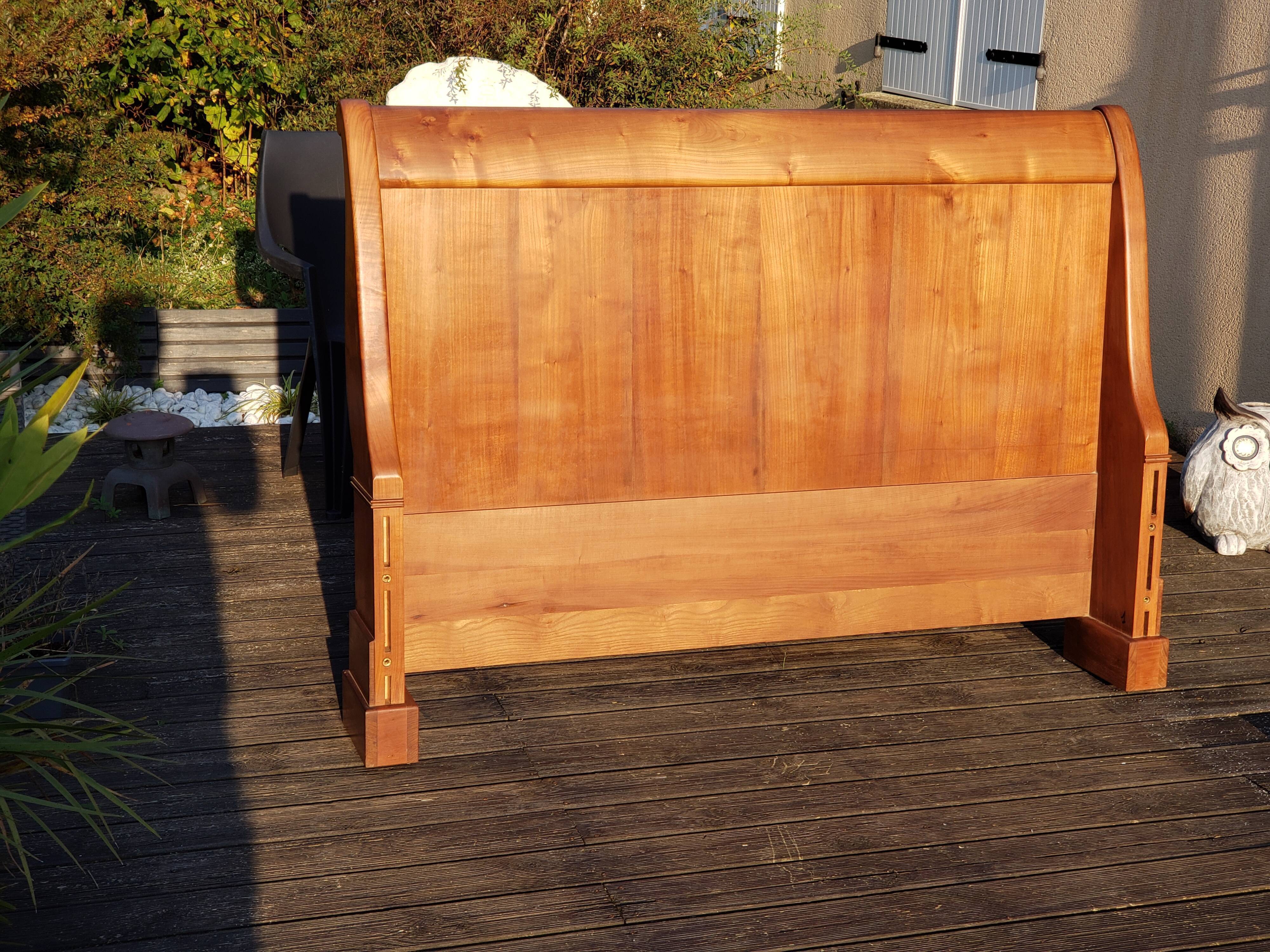19th century walnut roller boat bed