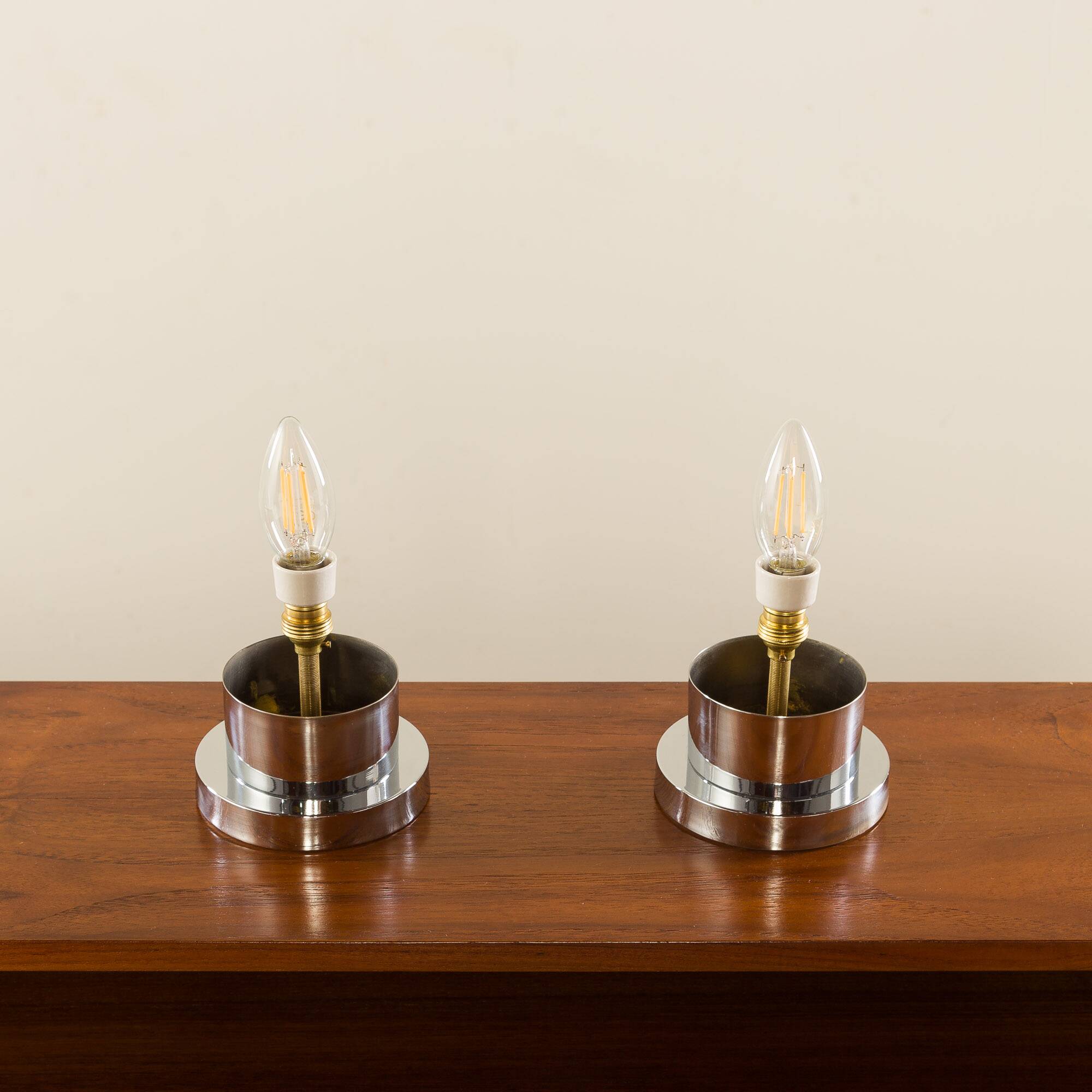 Murano glass Space Age table lamps, set of 2, Italy 1970s