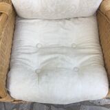 Paire de fauteuils rotin et bambou