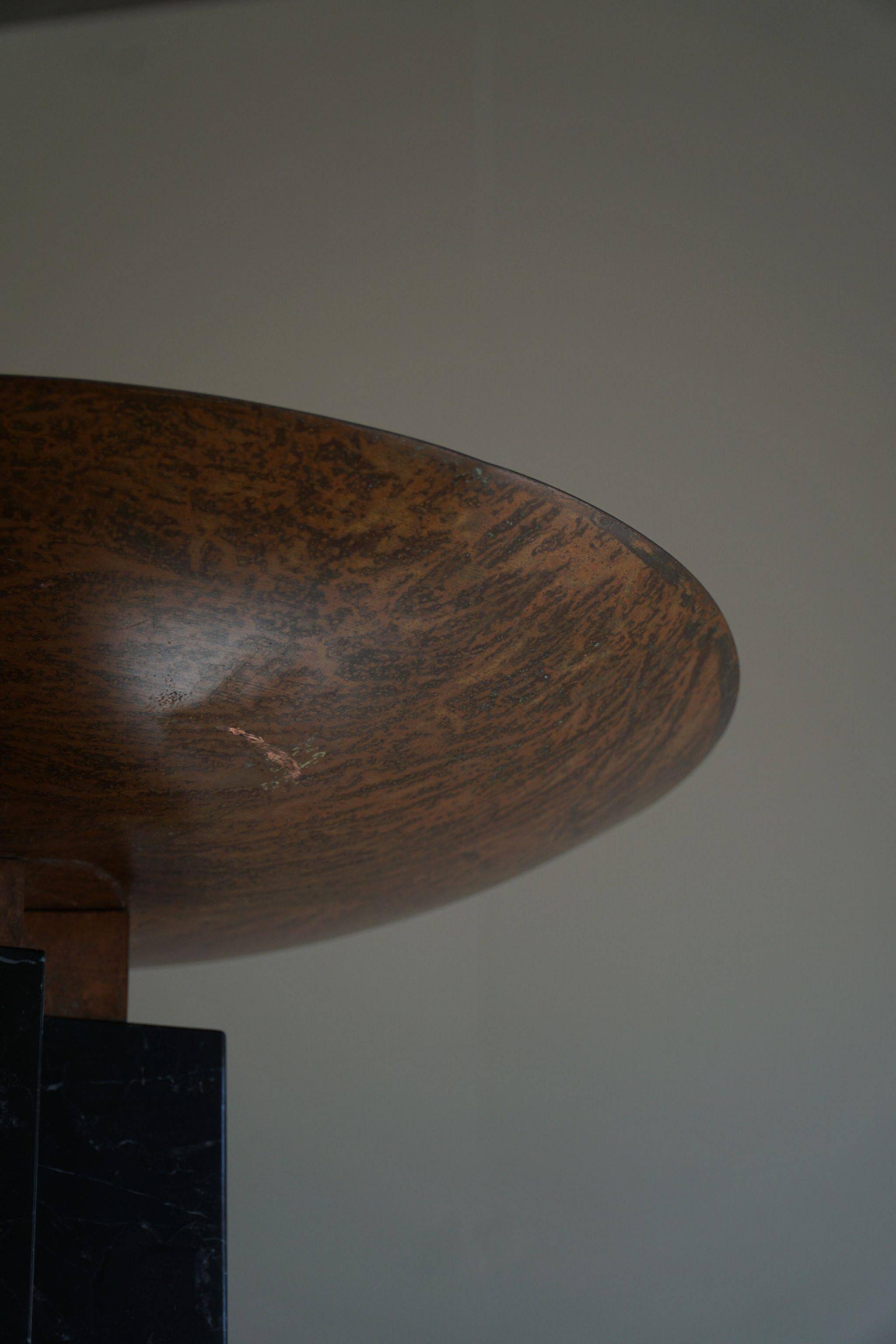 Massimo & Lella Vignelli, floor lamp in copper and marble, Wagneriana, Italy, 1986