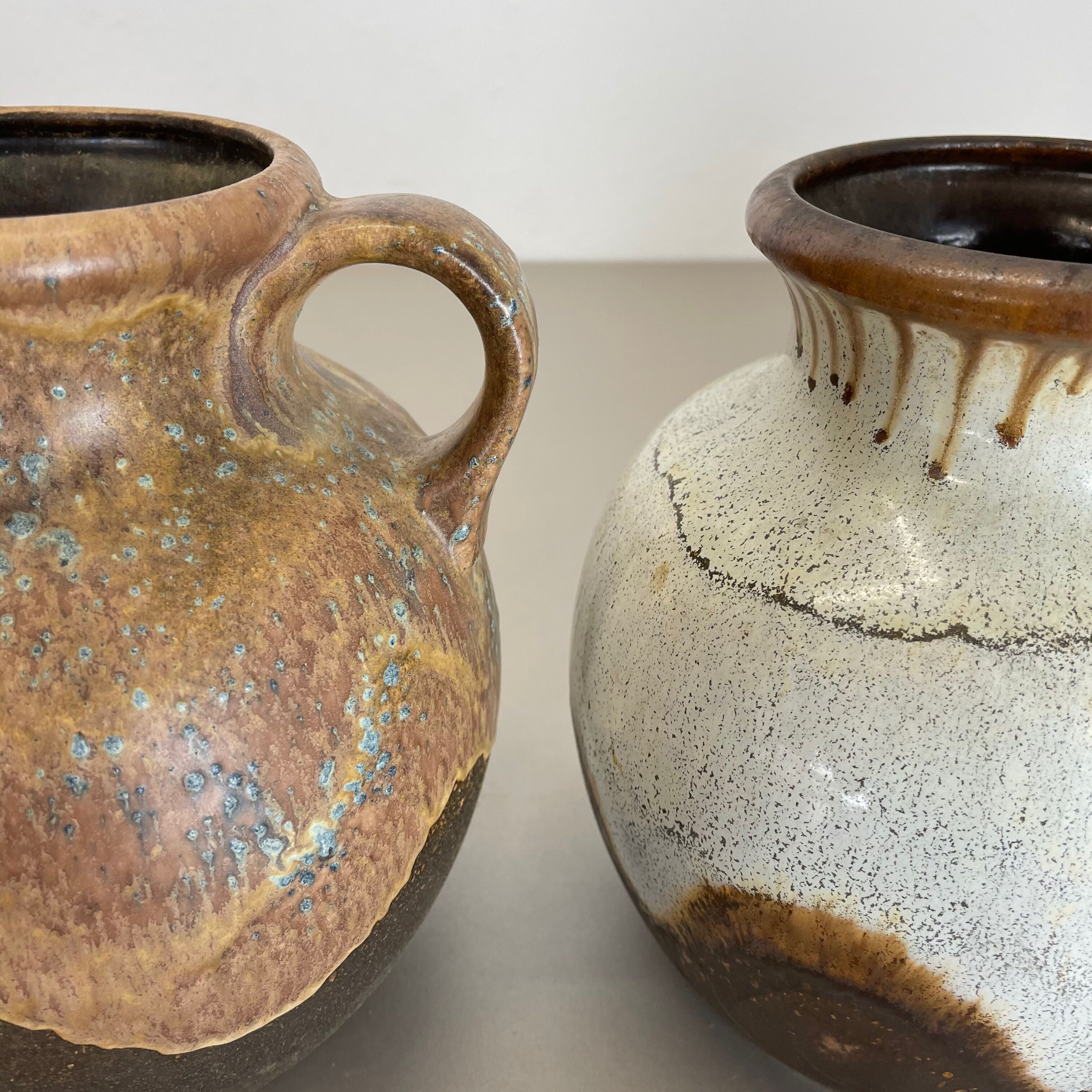 Set of 3 Rare Ceramic Pottery "Lava" Vases by Dümler and Breiden, Germany, 1960s