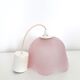 Vintage pink pressed glass pendant lamp - 1960