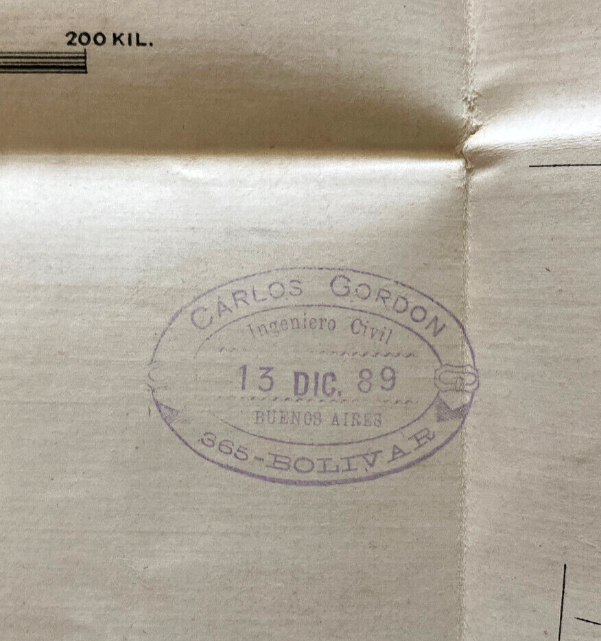 19th century map of Argentina