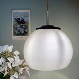 Vintage globe pendant lamp in white opaline