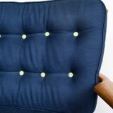 Grande banquette éventail d'angle en chêne, Guillerme et Chambron, 1970s