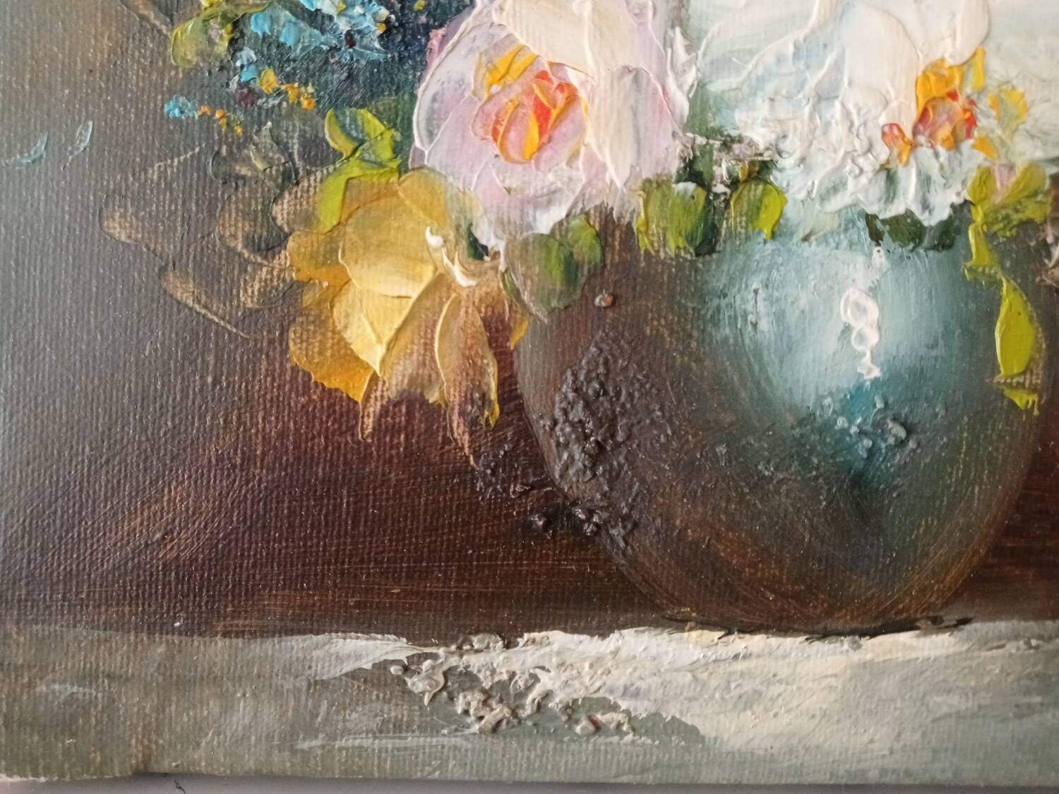 Signed floral painting