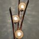 Tripod lamp in bamboo and glass from the 60s/70s