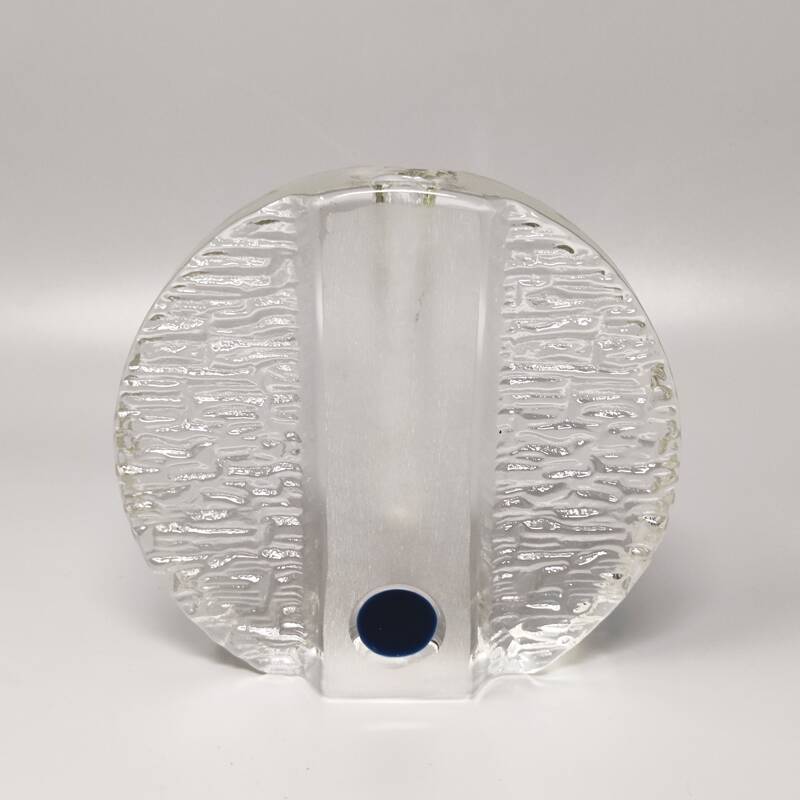 1970s Walther Glass Bullseye Vase by Heiner Düsterhaus. Made in Germany