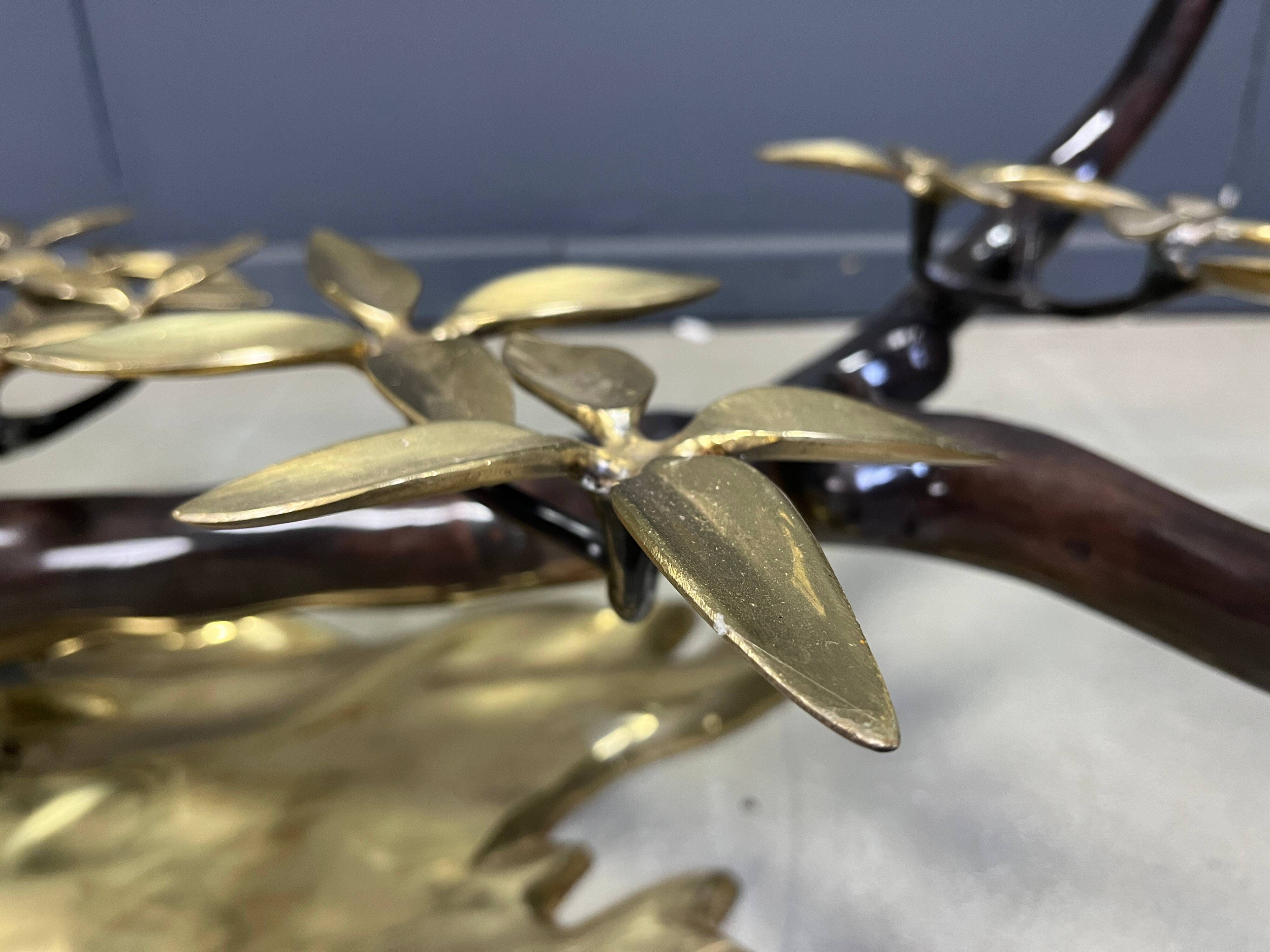 Brass bonsai coffee table by Willy Daro, 1970s