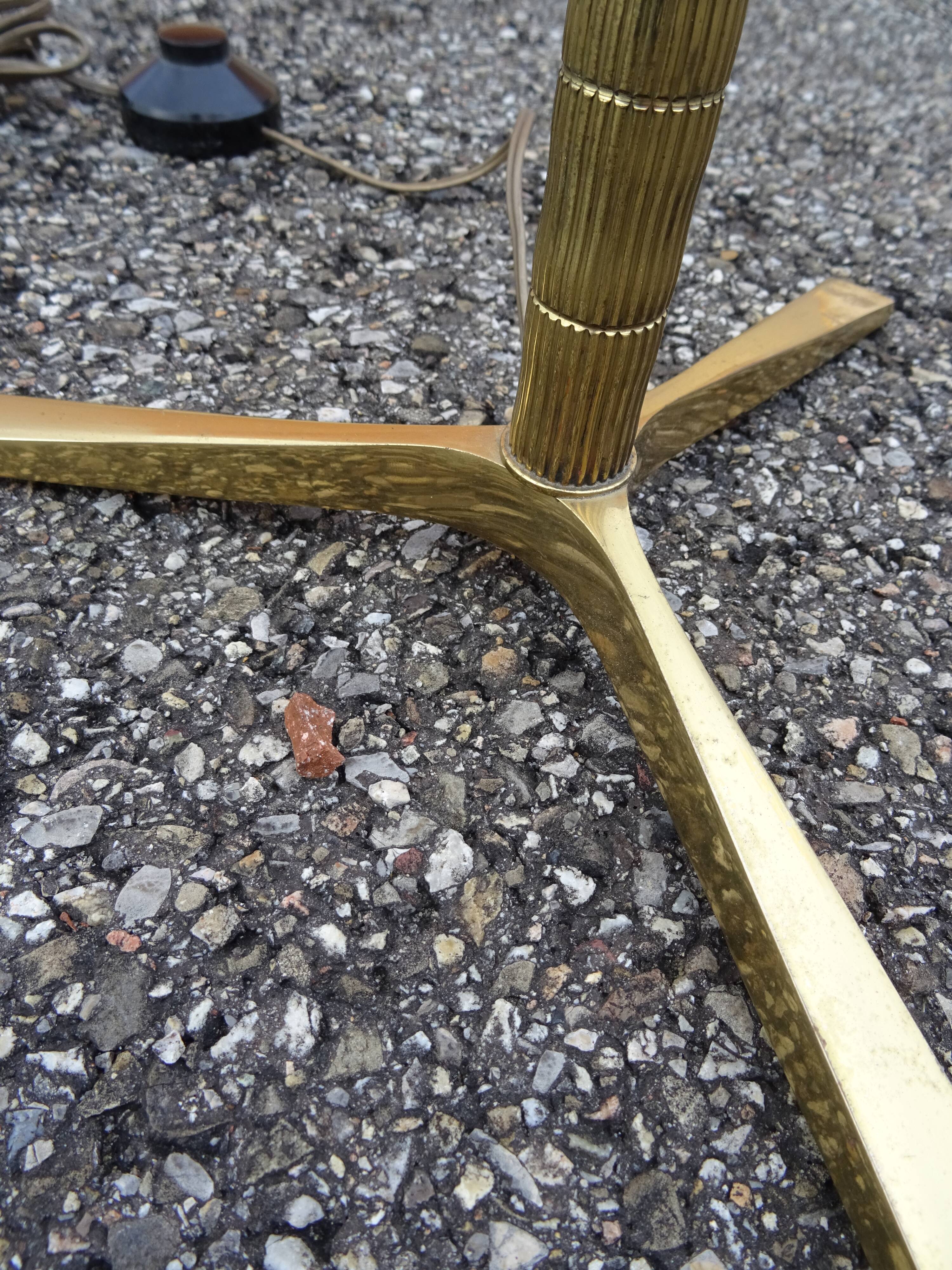 Vintage 70s bronze imitation bamboo floor lamp