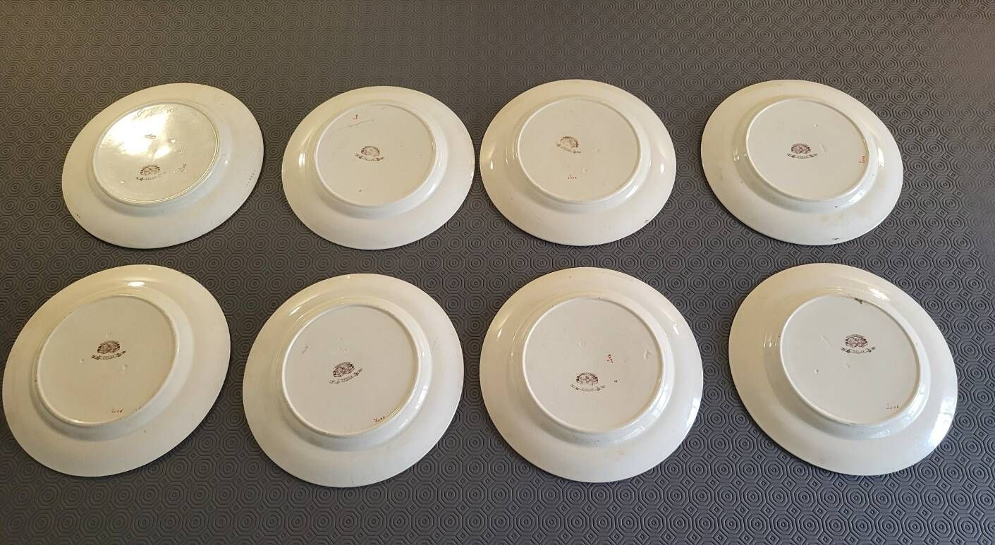 Victorian plate set by Brownfield & Sons model "Texas" England 1880