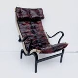 Fauteuil vintage Pernilla 69 de Bruno Mathsson pour Dux en cuir sang de bœuf