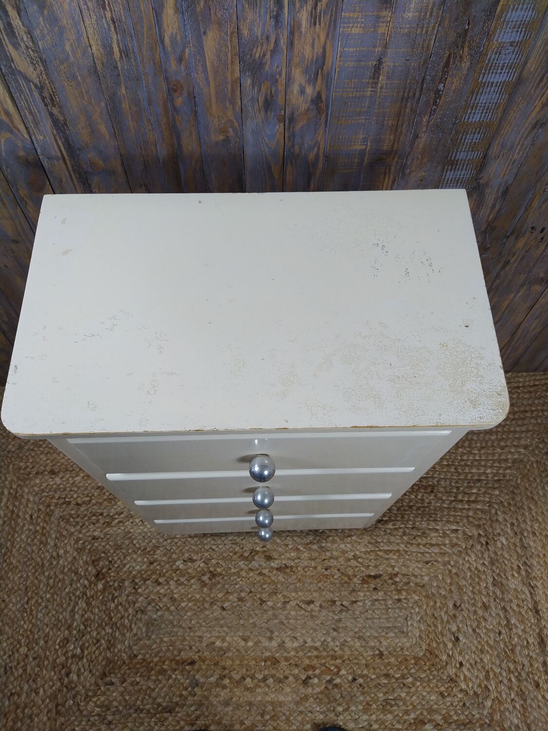 Wooden semainier, off-white