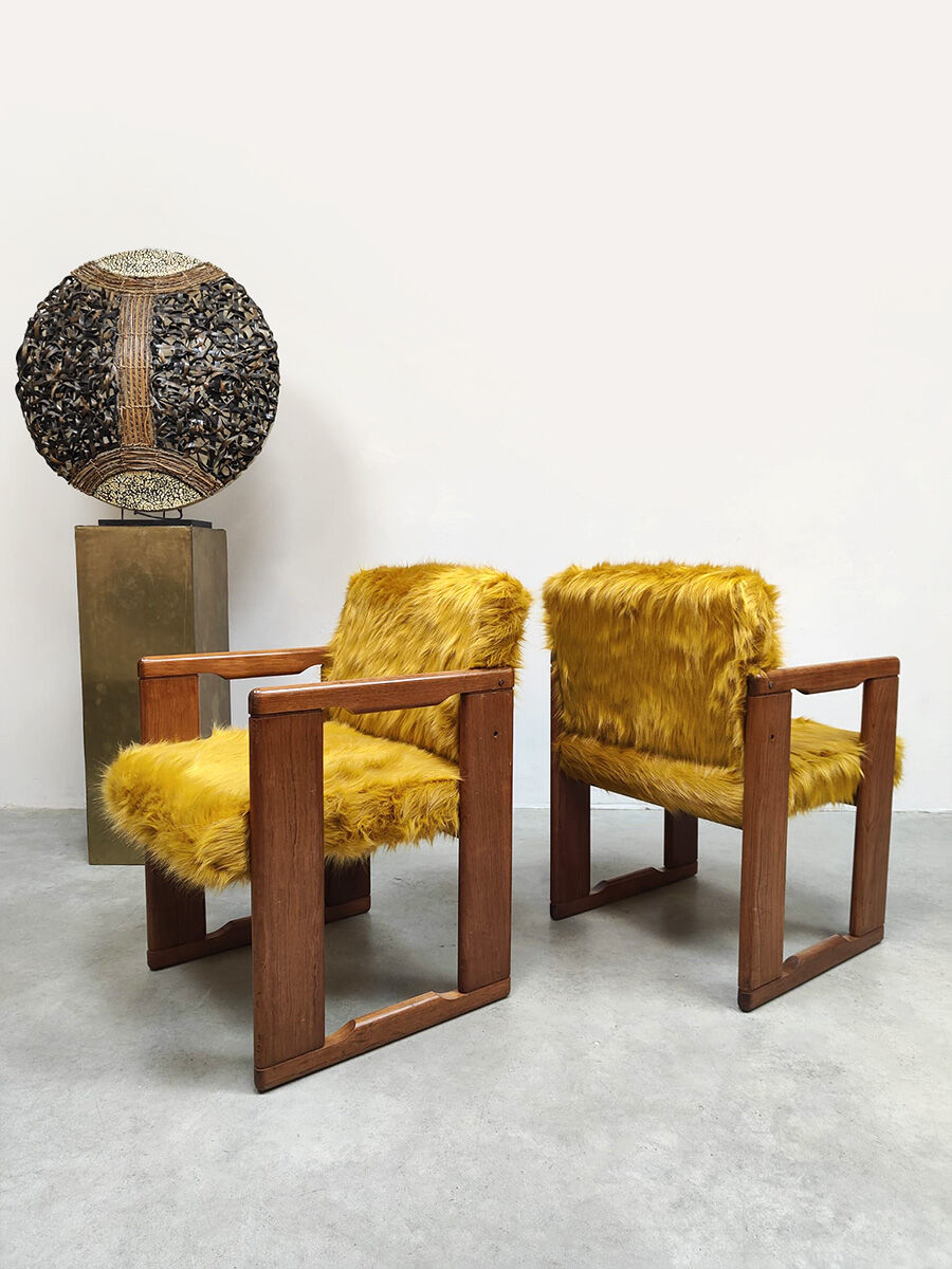 Italian vintage dining chairs 'Fluffy' Tobia & Afra Scarpa