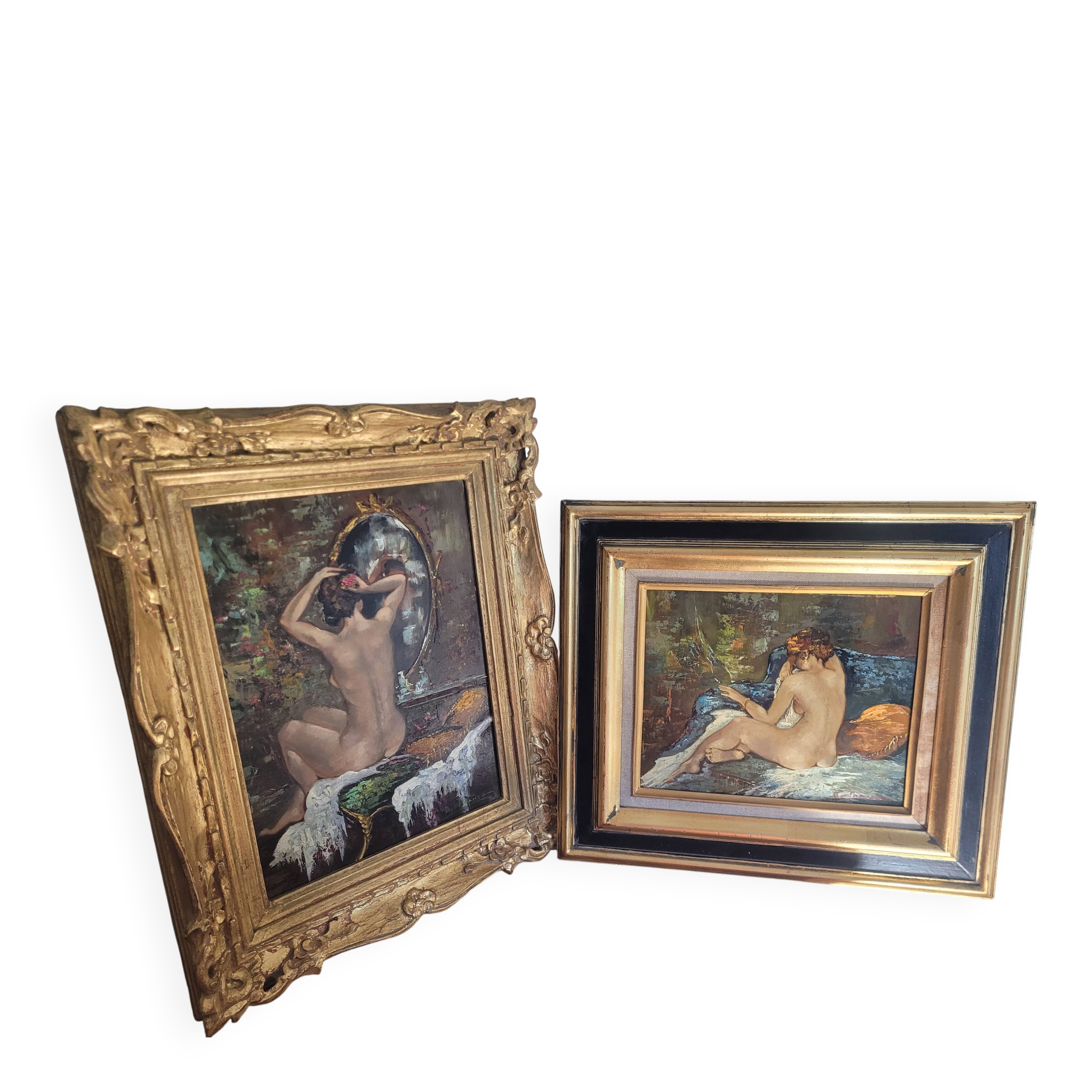 Tableaux,  huile sur isorel B. franco.